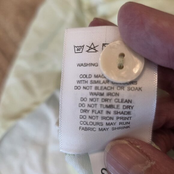 🔴 Charlie Holiday Shirt Linen Blend Womens Small Green Casual Oversized Floral - Picture 14 of 16